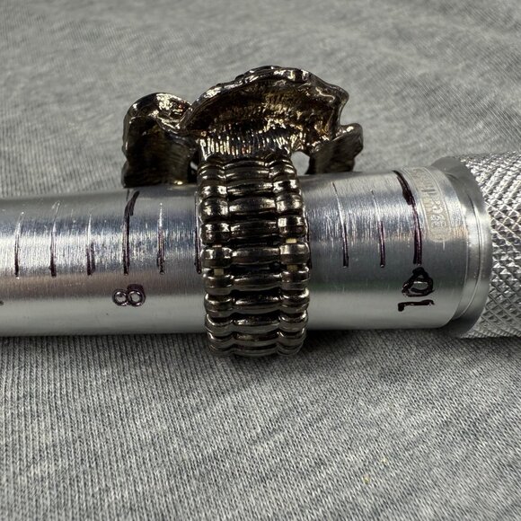 Adjustable Black Rhinestone Rose Flower Ring With Stretch Band Size 9 Women - Picture 2 of 16